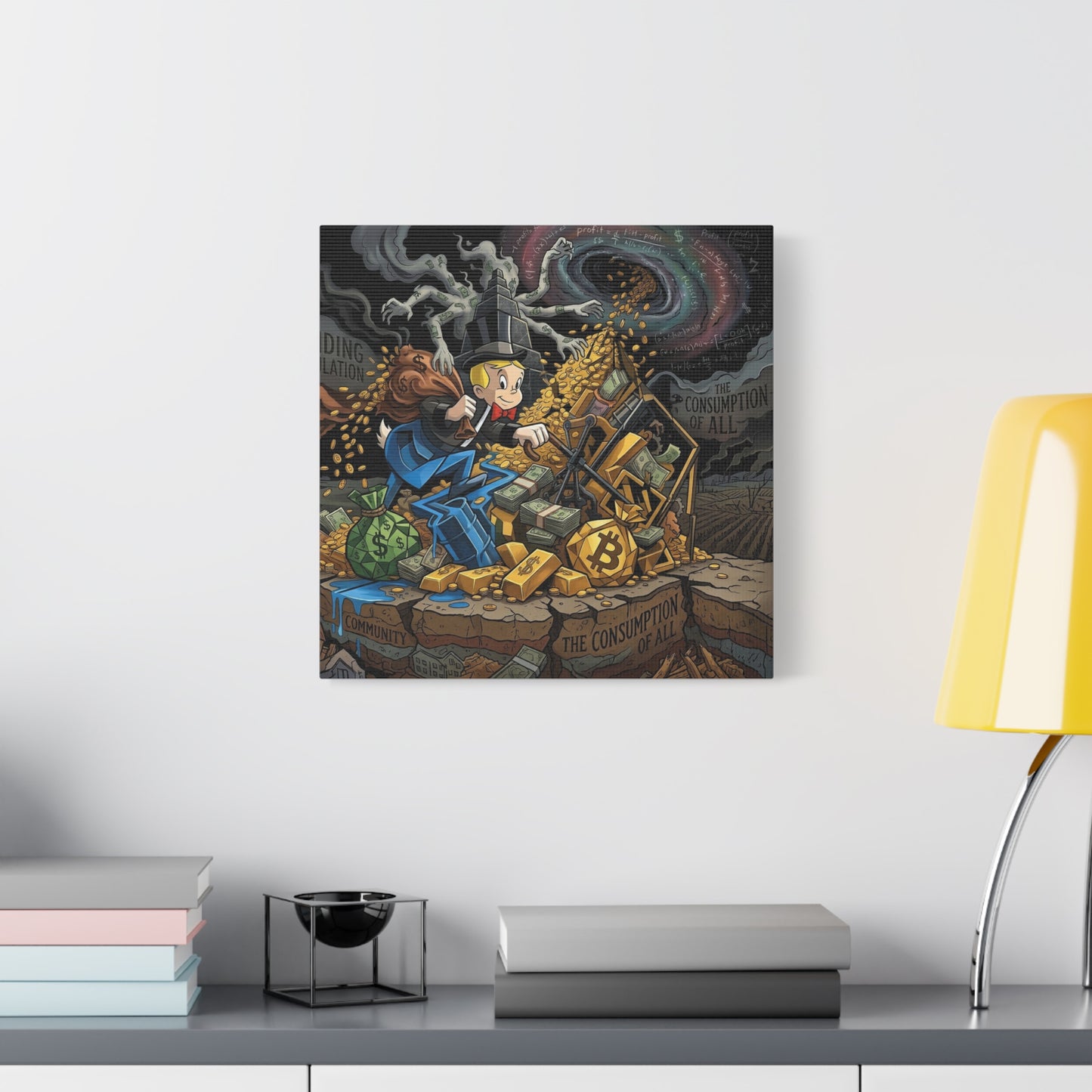 Greed Canvas Wall Art Print