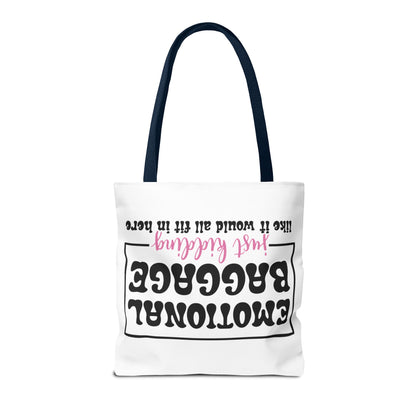 Emotional Baggage Tote Bag — Funny "Emotional Baggage (just kidding)" Reusable Shopper