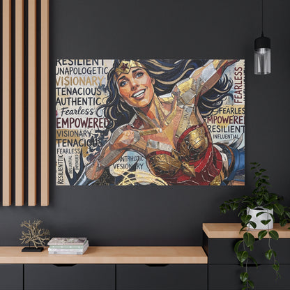 Super Woman Abstract Canvas Wall Art — Matte Stretched 1.25"