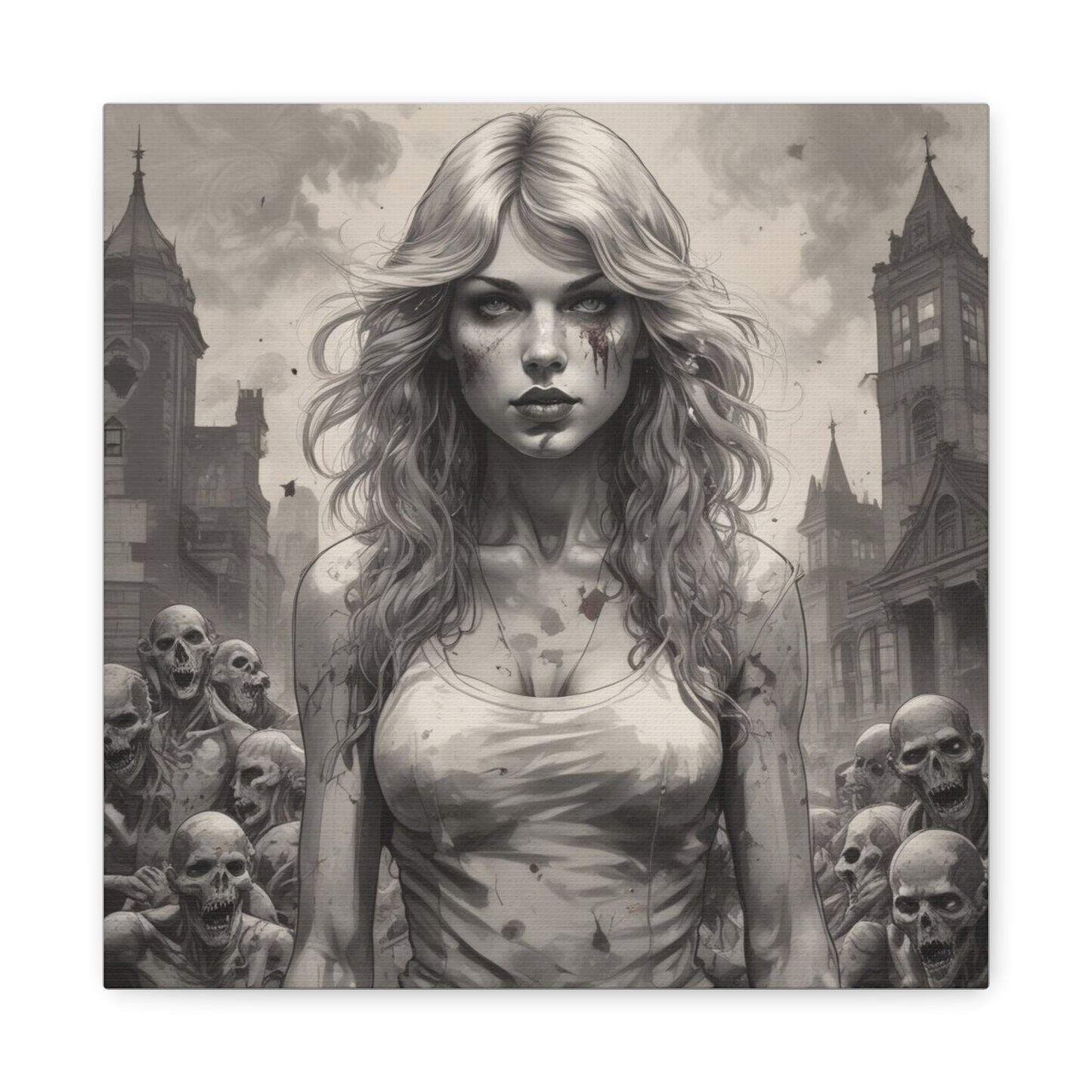 Zombie Swift Matte Canvas Wall Art — Gothic Horror Stretched Canvas