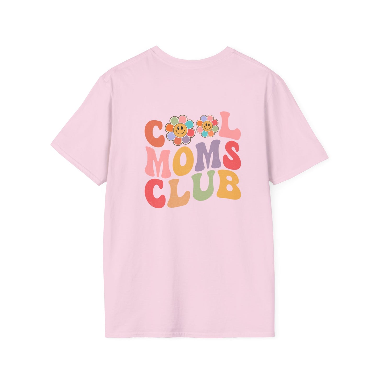 Cool Moms Club T-Shirt — Retro Floral Smiley Tee for Trendy Moms