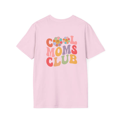 Cool Moms Club T-Shirt — Retro Floral Smiley Tee for Trendy Moms