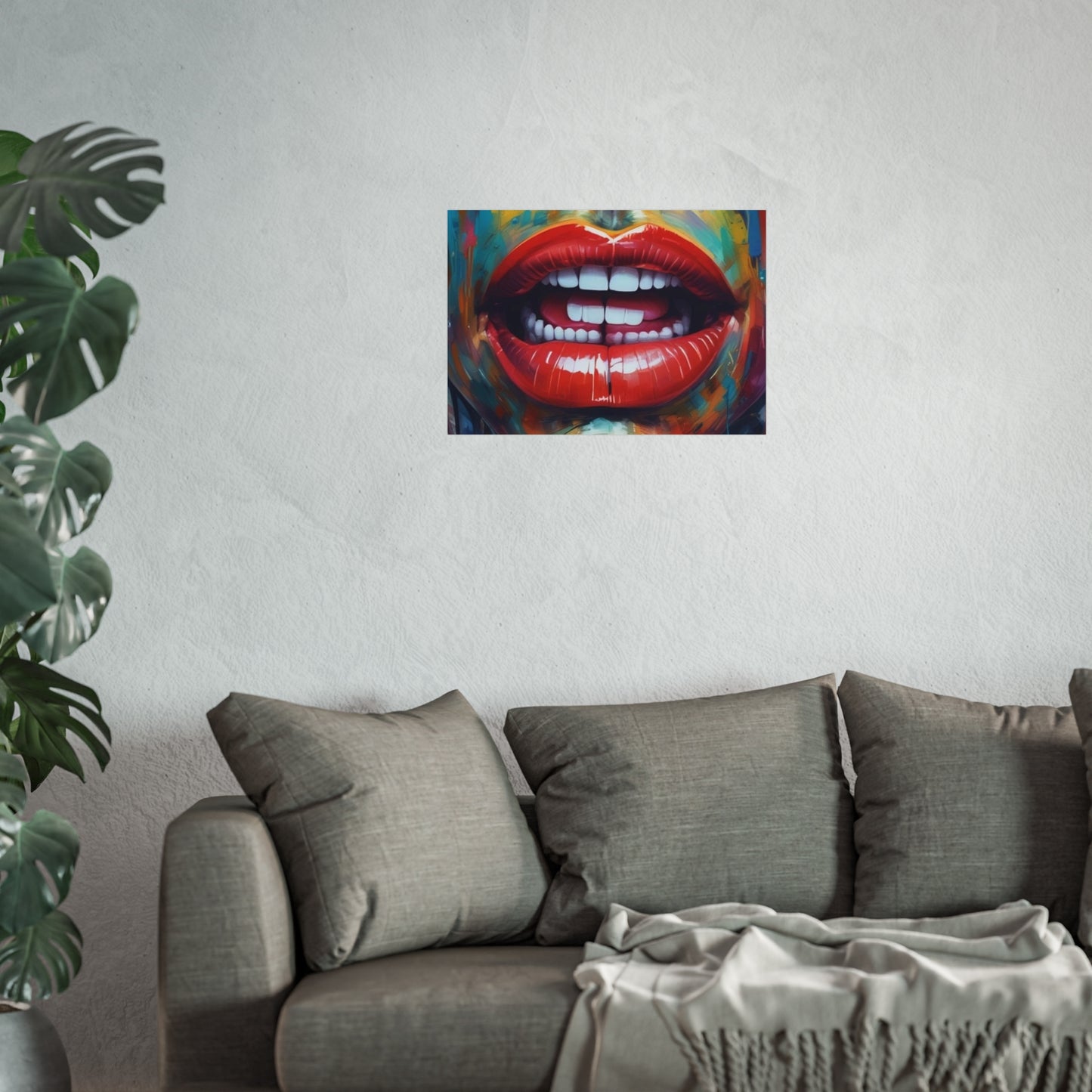 Colorful Pop Art Lip Poster Fine Art Print
