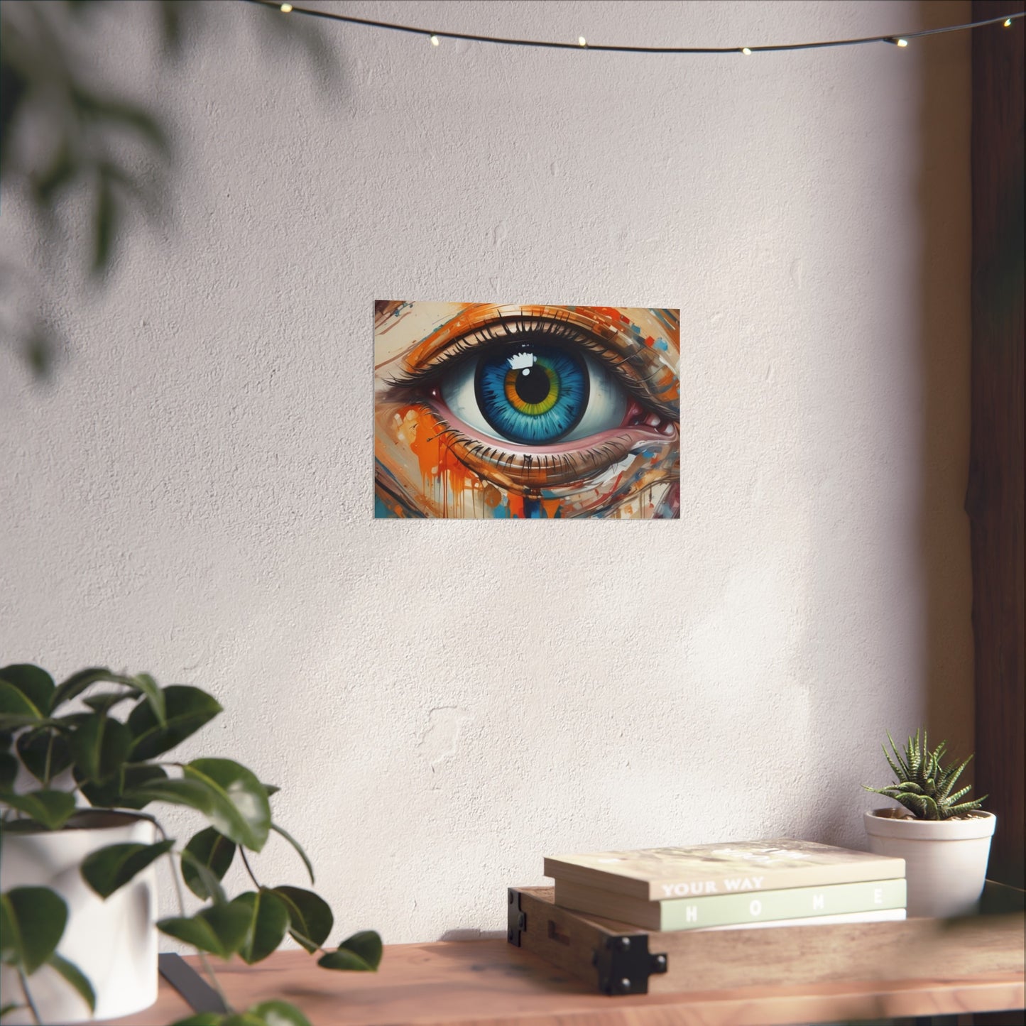 Vibrant Blue Eye Surreal Wall Art Print