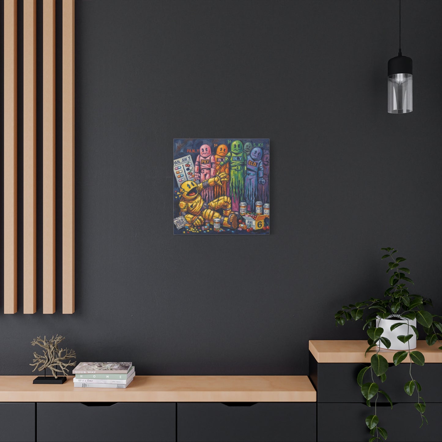 Depressed Pacman Canvas Wall Art Print