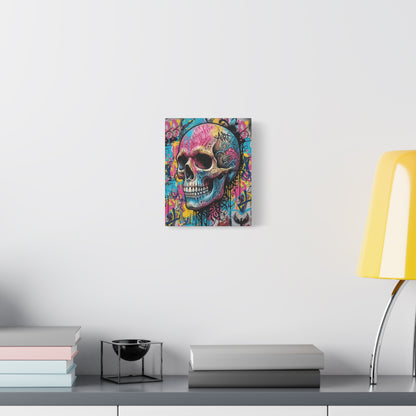 Vibrant Graffiti Skull Canvas