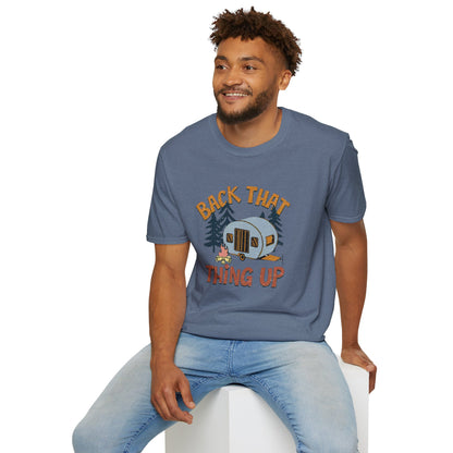 RV Camping T-Shirt — "Back That Thing Up" Retro Camper Graphic Tee