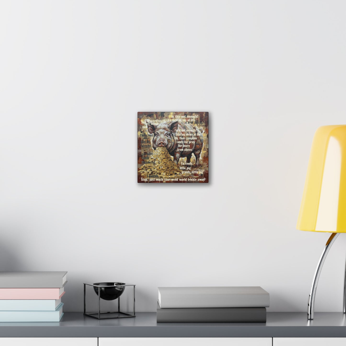 DMB Pig Inspired art - 'Greedy Little Pig' Farmhouse Wall Art