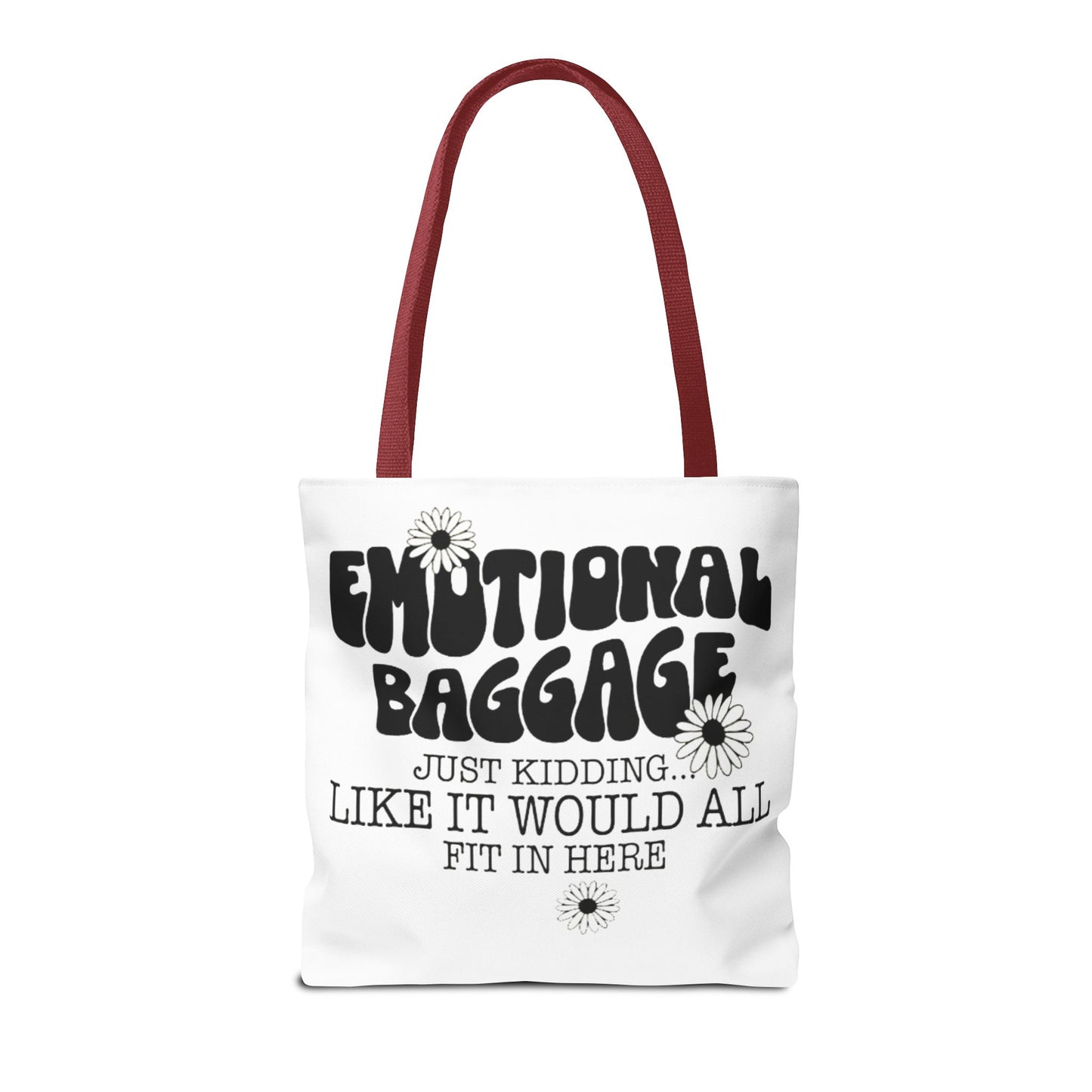 Tote Bag — "Emotional Baggage" Funny Quote Tote with Daisy Vibe