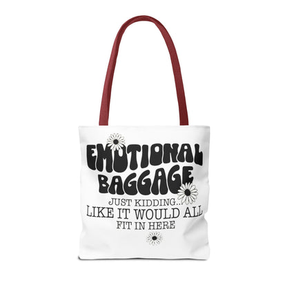 Tote Bag — "Emotional Baggage" Funny Quote Tote with Daisy Vibe