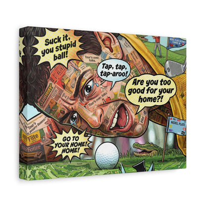 Happy Golf Pop Canvas Art — Matte Stretched Canvas Print