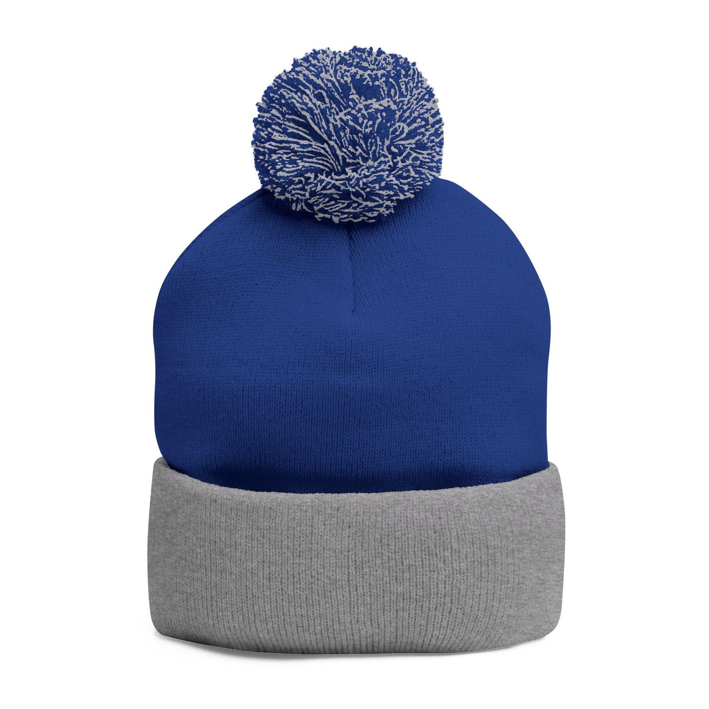 Embroidered 'Fuck Off' Pom-Pom Beanie - Knit Winter Hat