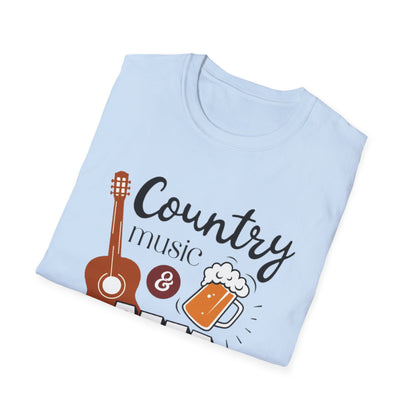 Country Music & Beer T-Shirt — "Country Music & Beer That's Why I'm Here" Graphic Tee