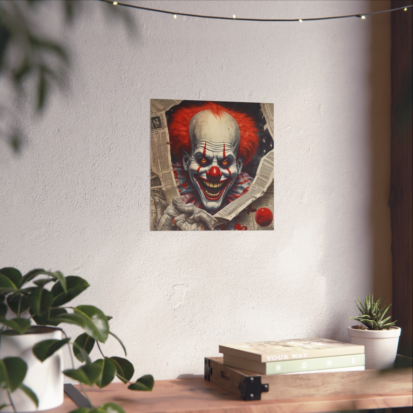 Creepy Pennywise-Style Scary Circus Wall Art