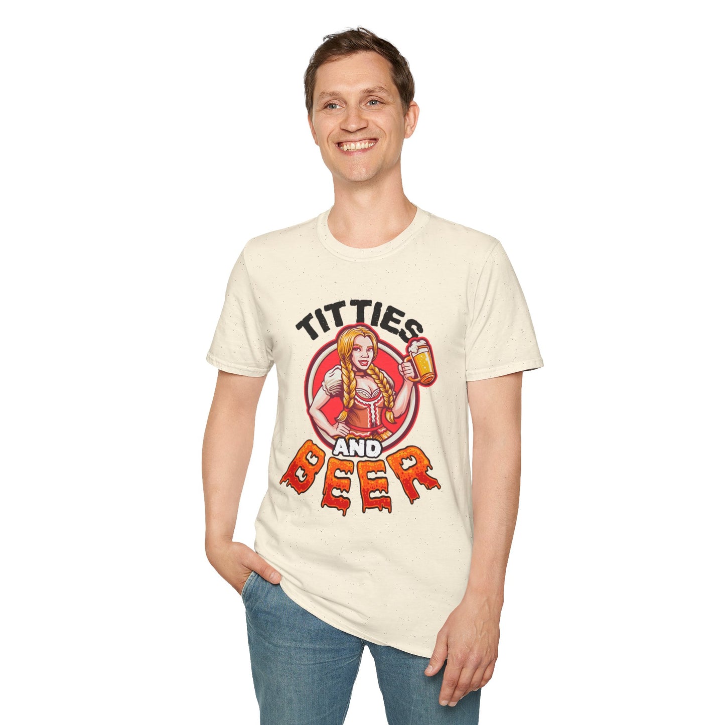 T-Shirt — "Titties and Beer" Oktoberfest Beer Girl Graphic Tee