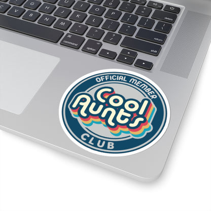 Cool Aunts Club Kiss-Cut Sticker — Retro 'Official Member' Laptop Decal