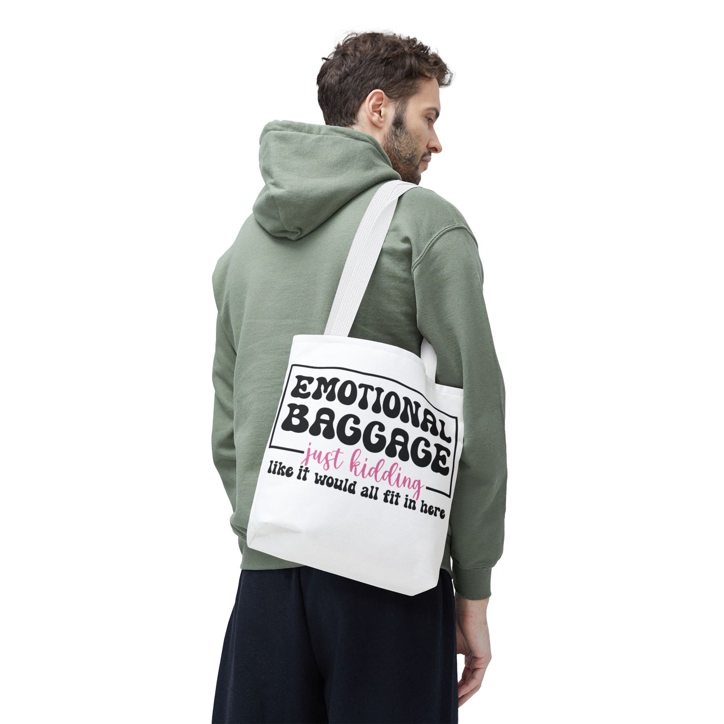 Emotional Baggage Tote Bag — Funny "Emotional Baggage (just kidding)" Reusable Shopper