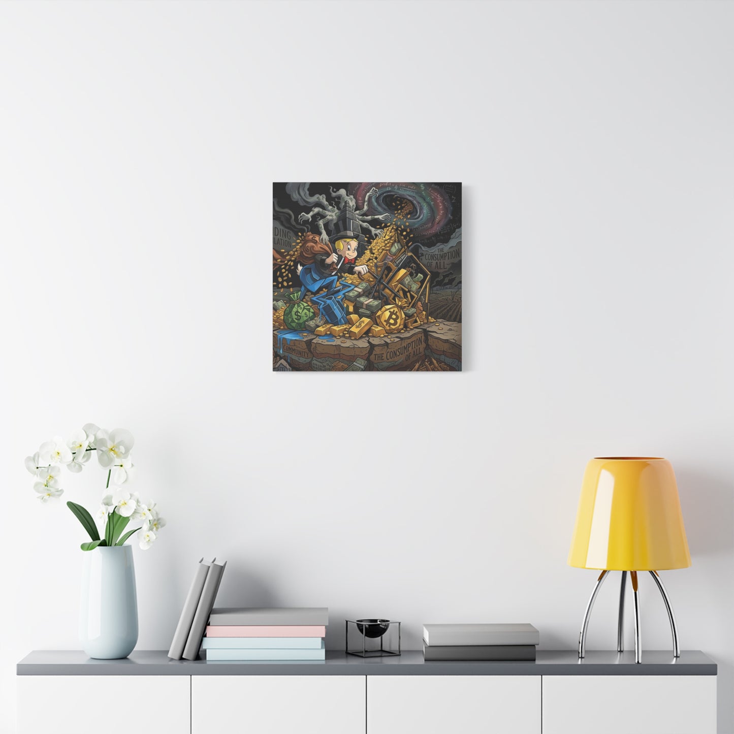 Greed Canvas Wall Art Print