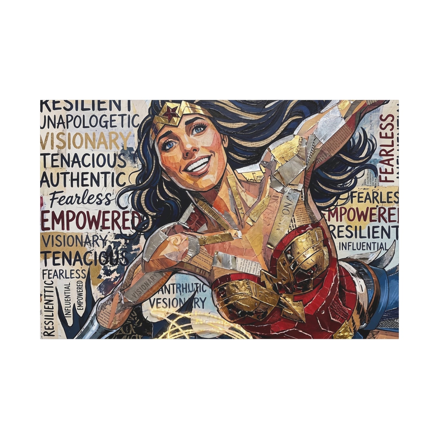 Super Woman Abstract Canvas Wall Art — Matte Stretched 1.25"