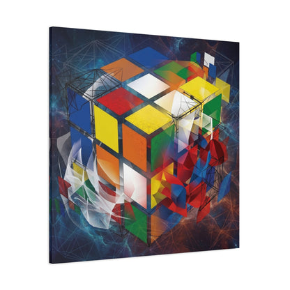Magic Cube Abstract Canvas Wall Art Print — Matte Stretched Canvas