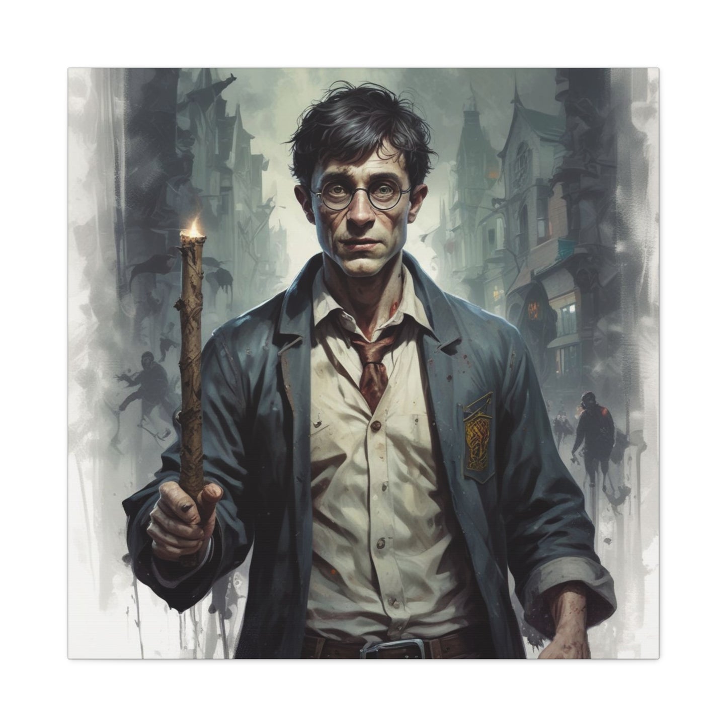 Dark Harry Canvas Print — Moody Urban Fantasy Stretched Wall Art