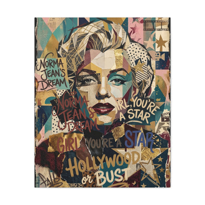 Hollywood Star Portrait Matte Canvas Wall Art, Stretched 1.25"