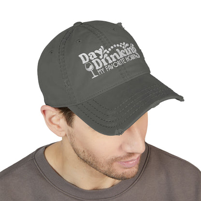 Day Drinking Squad Distressed Dad Hat — Embroidered Casual Baseball Cap
