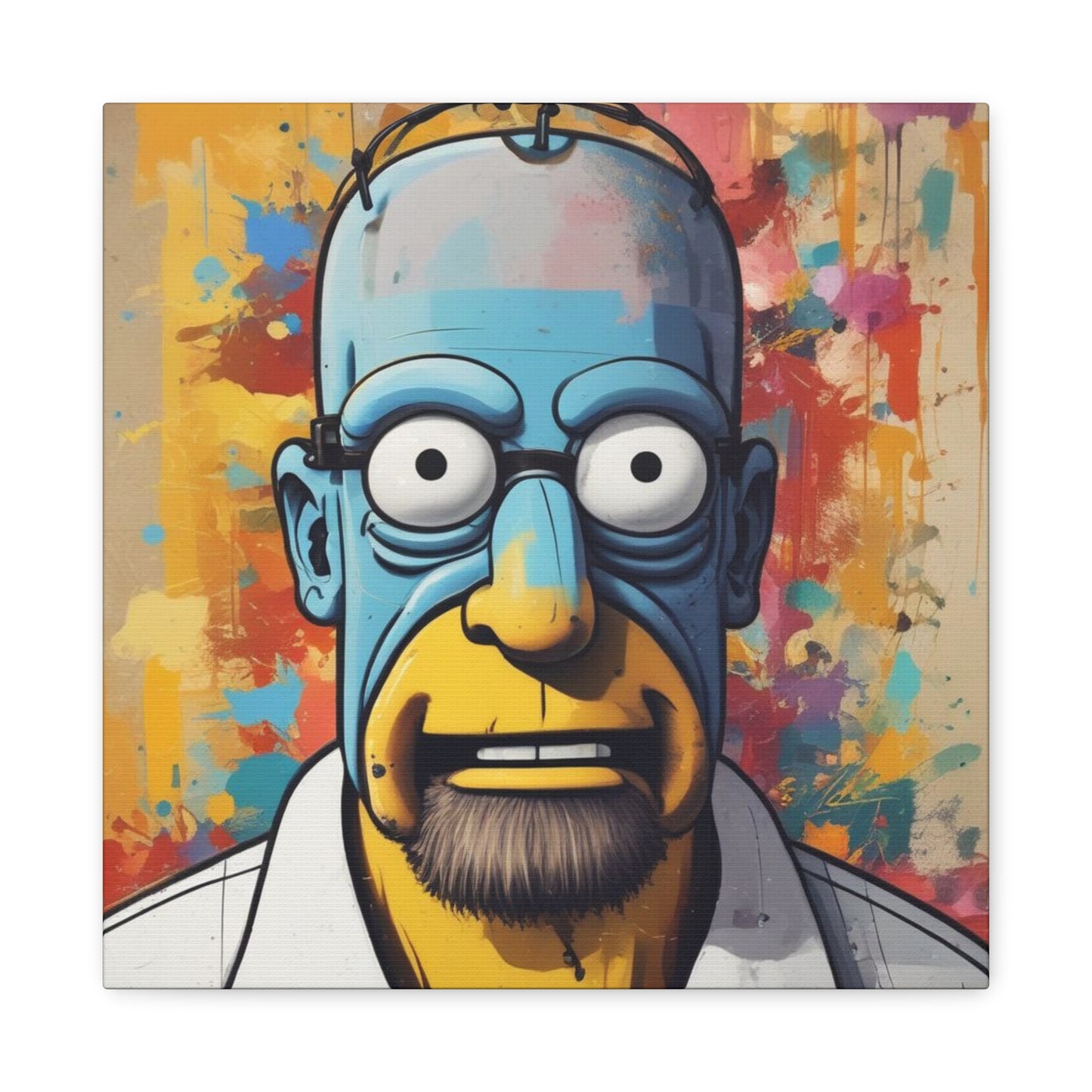 Pop Art Cartoon Canvas Wall Art — Colorful Abstract Character Portrait