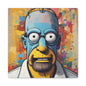 Pop Art Cartoon Canvas Wall Art — Colorful Abstract Character Portrait