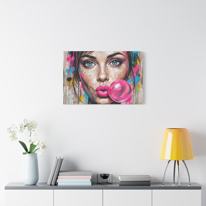 Abstract Bubble Girl Canvas Print — Matte Stretched Wall Art