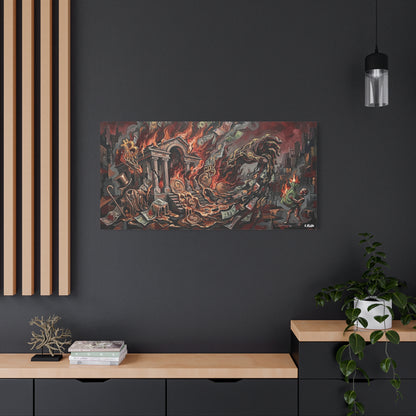Economy Falling Canvas Wall Art Print — Matte Stretched Canvas