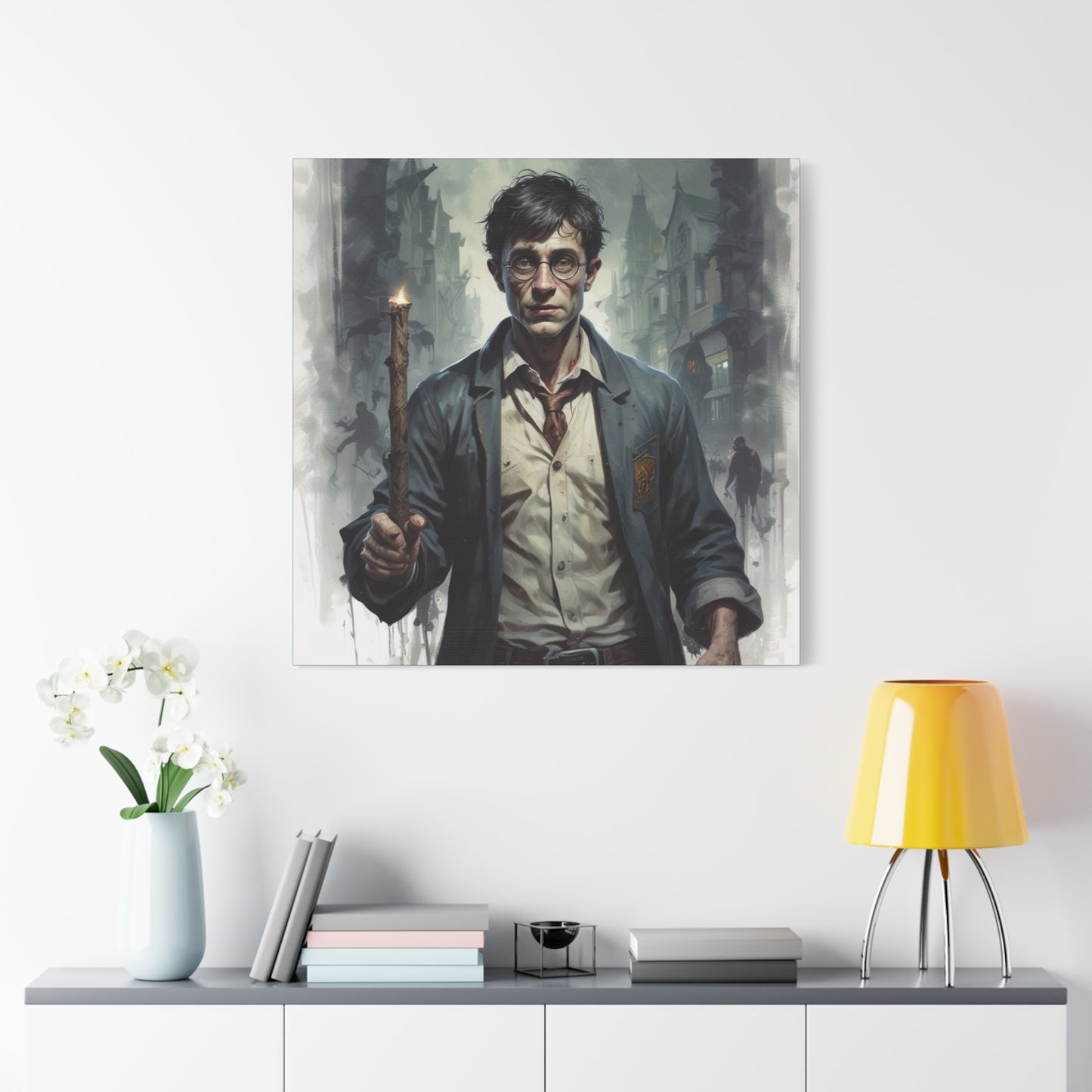 Dark Harry Canvas Print — Moody Urban Fantasy Stretched Wall Art