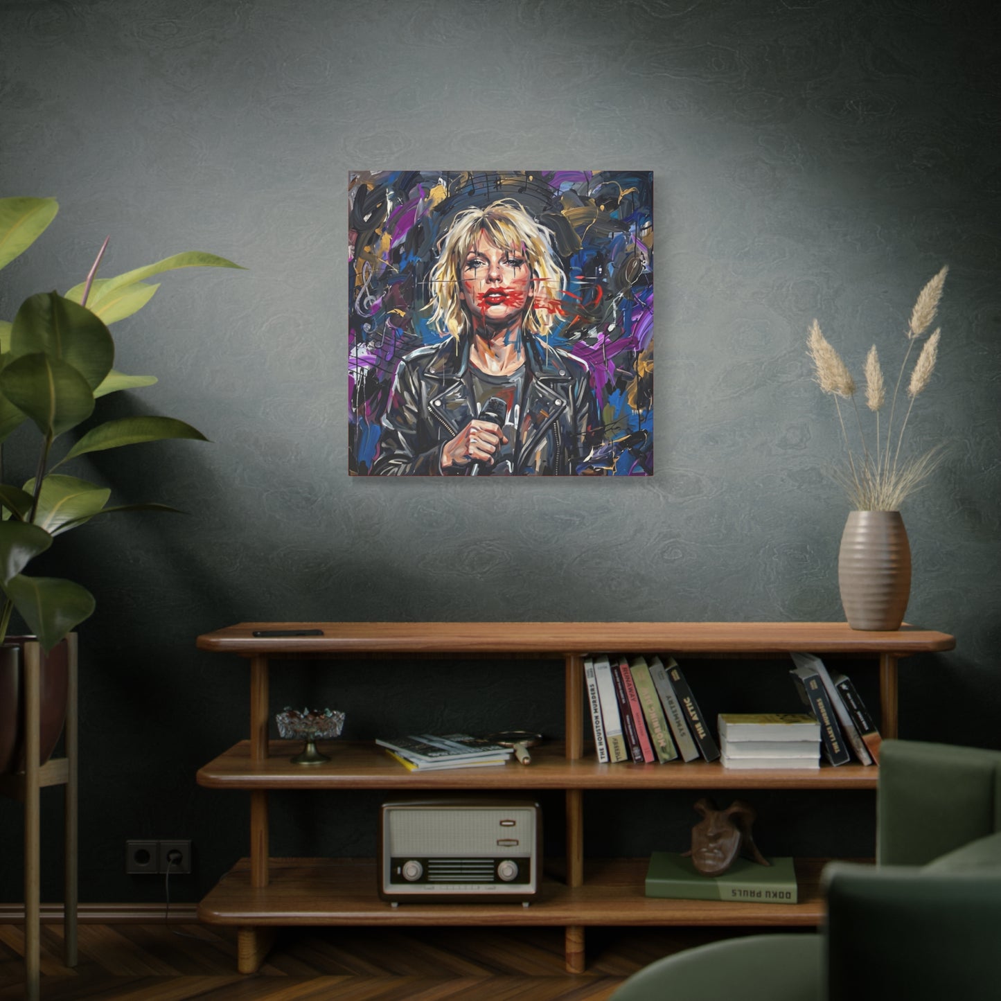 SMEARED THE LIPS Swift Portrait Canvas Art — Matte Stretched Canvas Print