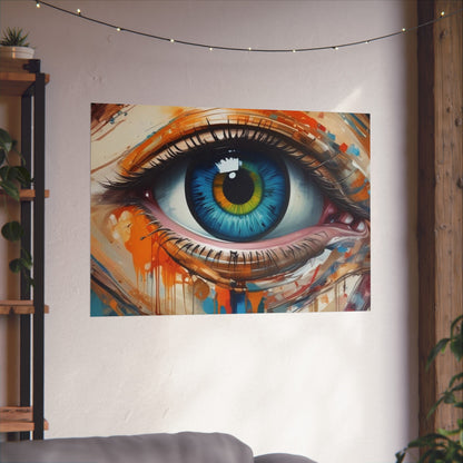 Vibrant Blue Eye Surreal Wall Art Print