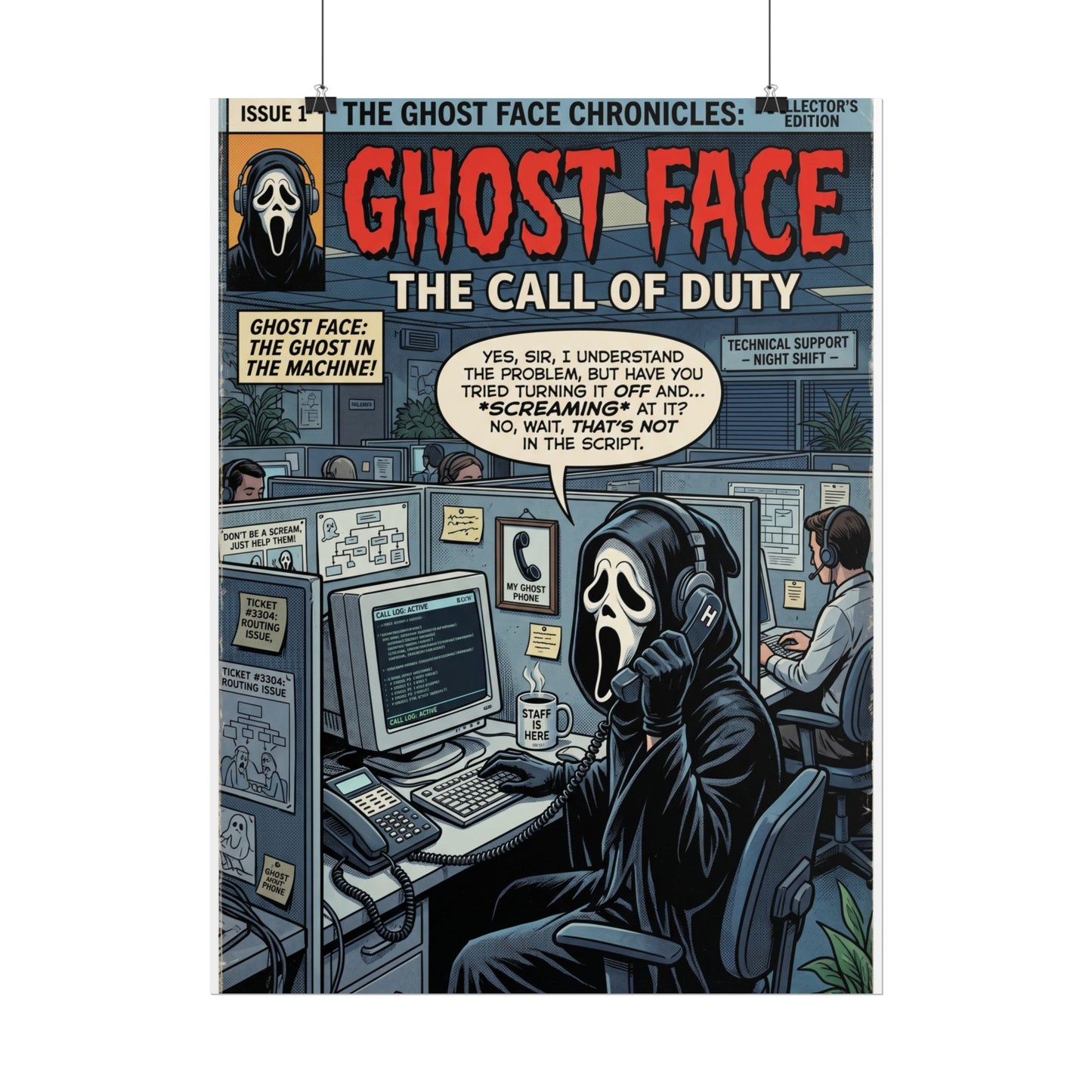 Ghost Face: The Call of Duty Comic Poster — Rolled Horror Movie Art Print