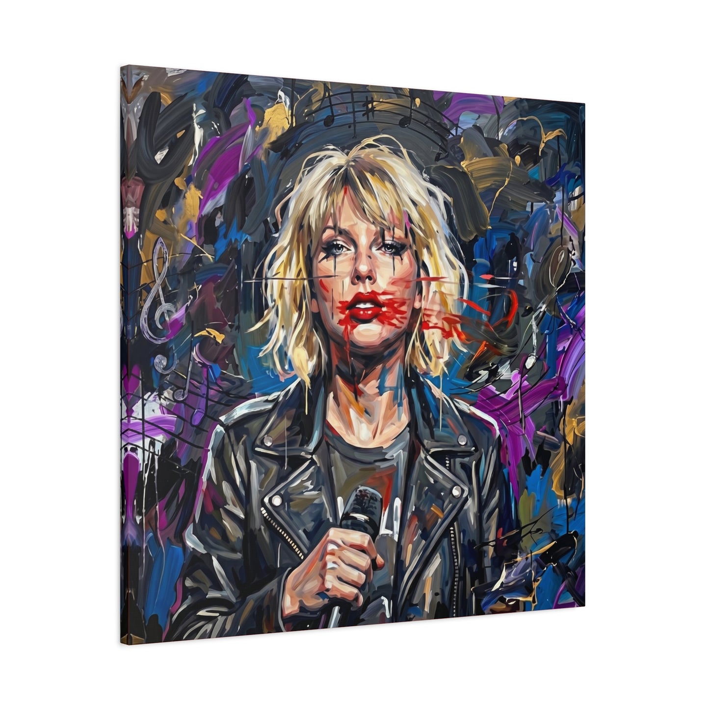SMEARED THE LIPS Swift Portrait Canvas Art — Matte Stretched Canvas Print