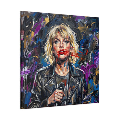 SMEARED THE LIPS Swift Portrait Canvas Art — Matte Stretched Canvas Print