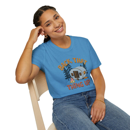 RV Camping T-Shirt — "Back That Thing Up" Retro Camper Graphic Tee