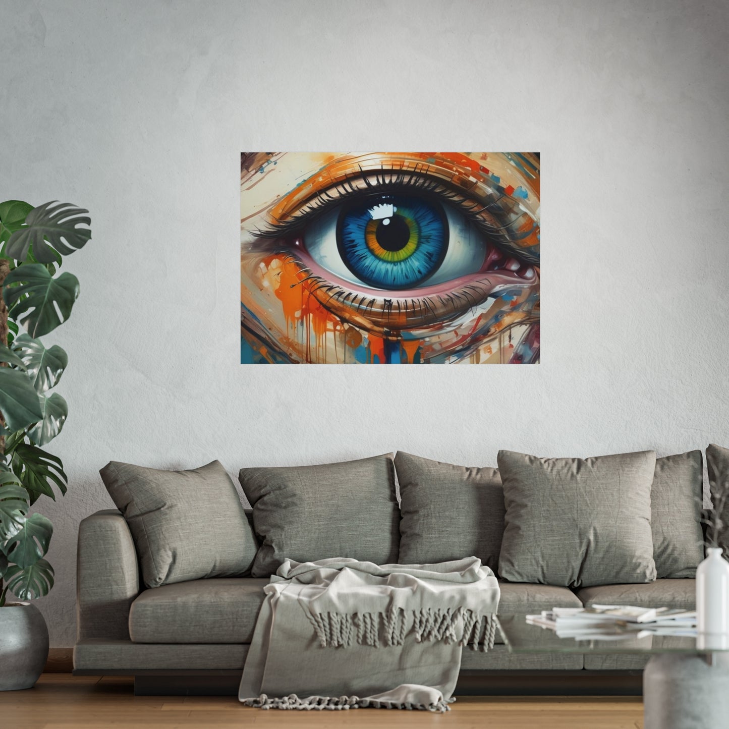Vibrant Blue Eye Surreal Wall Art Print