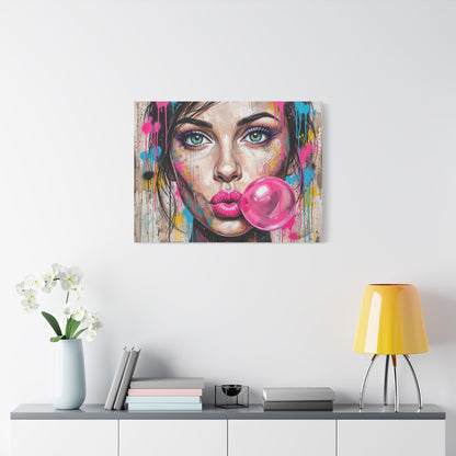 Abstract Bubble Girl Canvas Print — Matte Stretched Wall Art