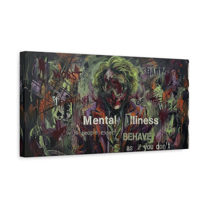 Joker Mental Health Abstract Canvas Wall Art — Matte Stretched 1.25"