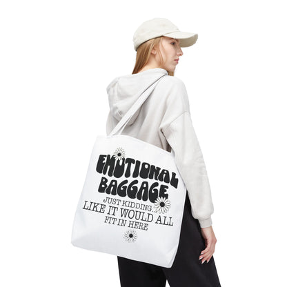 Tote Bag — "Emotional Baggage" Funny Quote Tote with Daisy Vibe