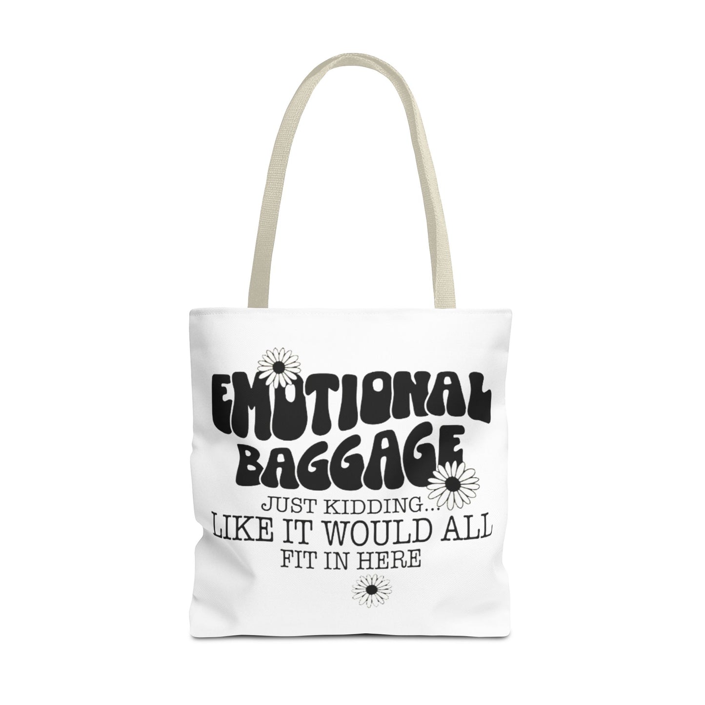 Tote Bag — "Emotional Baggage" Funny Quote Tote with Daisy Vibe