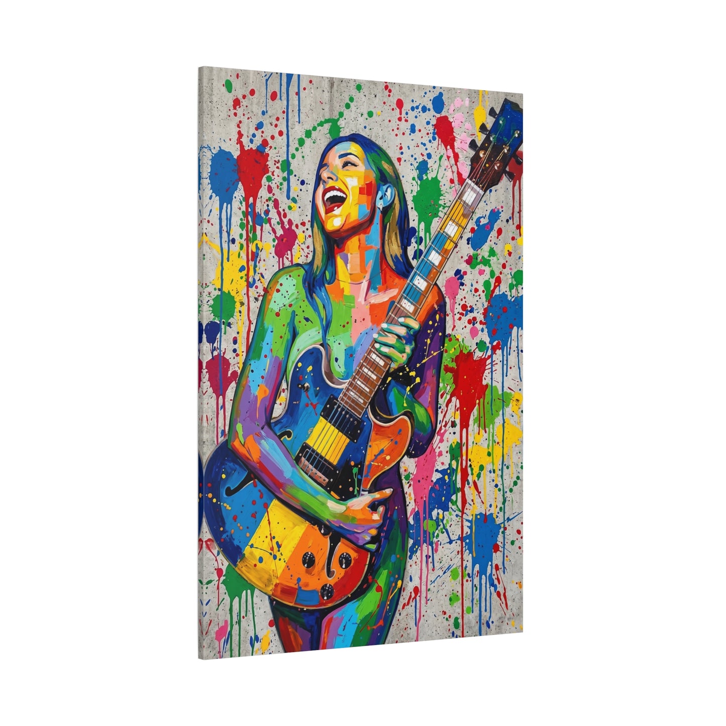 Colorful Guitarist Pop Art Canvas Print — Vibrant Music Wall Art