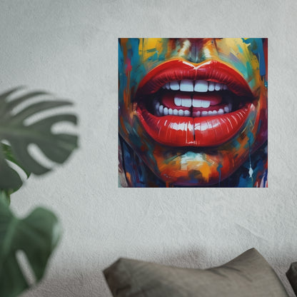 Colorful Pop Art Lip Poster Fine Art Print