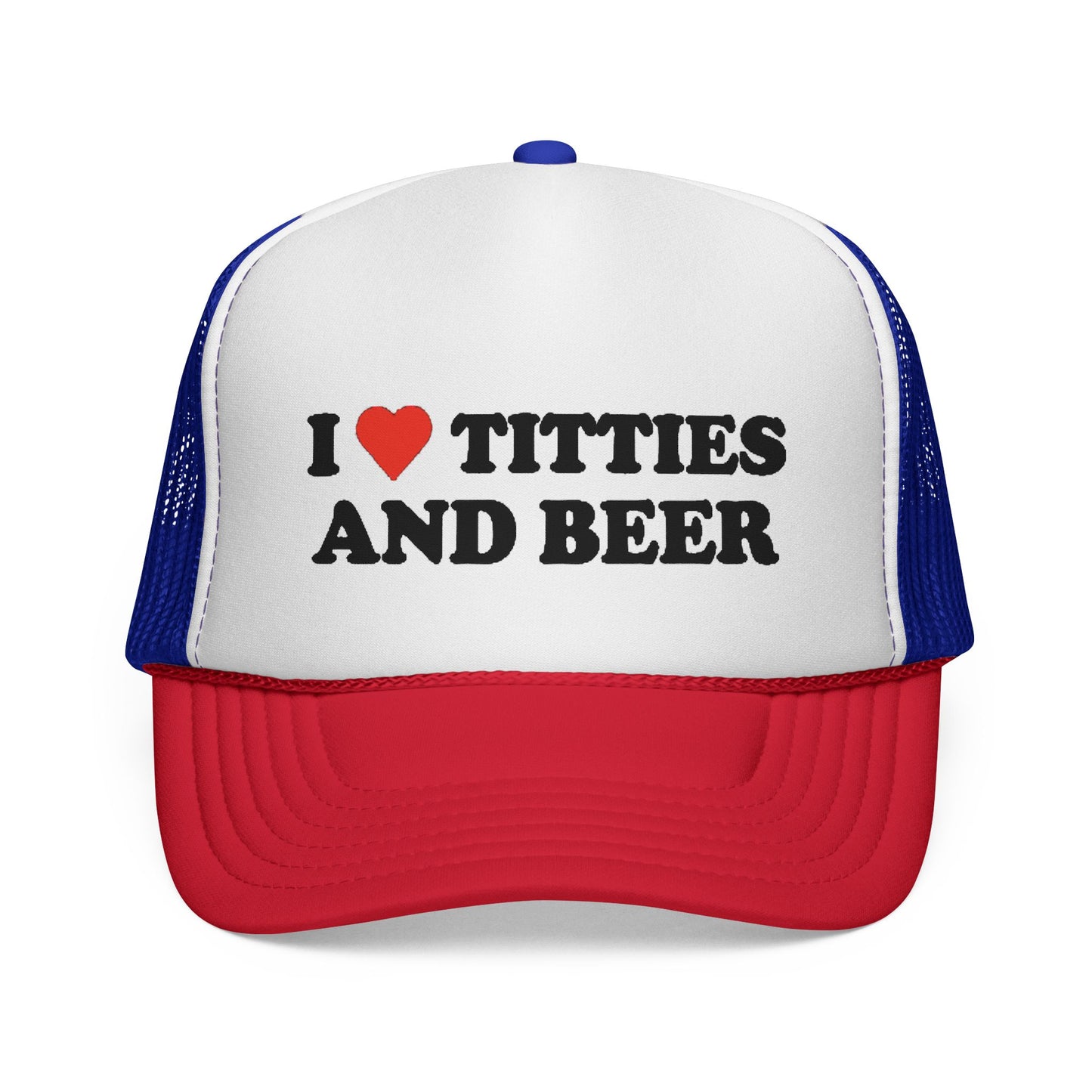 Trucker Hat - "I  Titties and Beer" Funny Novelty Cap