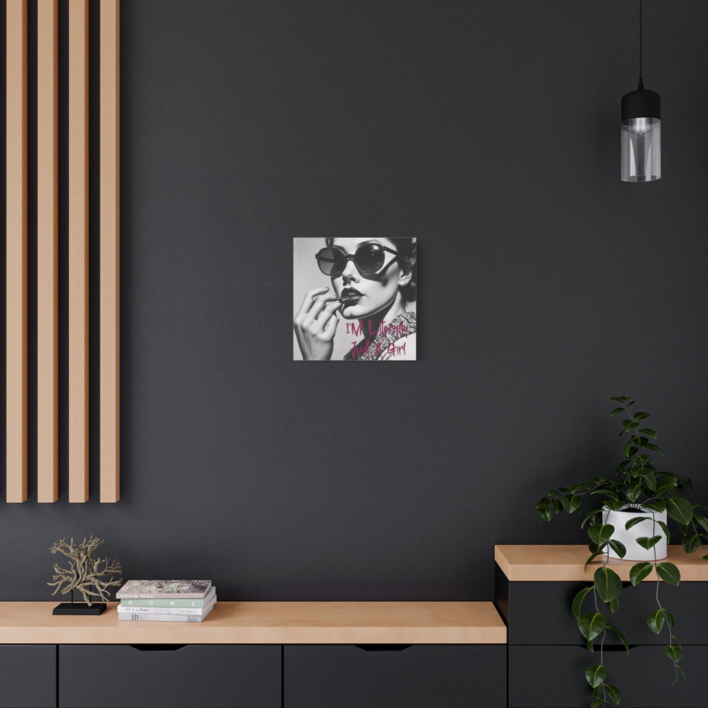 Canvas Wall Art - "I'm Literally Just A Girl" Retro Glam Portrait