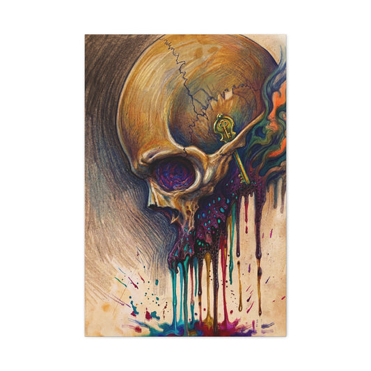 Skull Drip Matte Canvas Wall Art — Stretched 1.25"