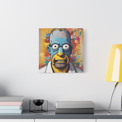 Pop Art Cartoon Canvas Wall Art — Colorful Abstract Character Portrait