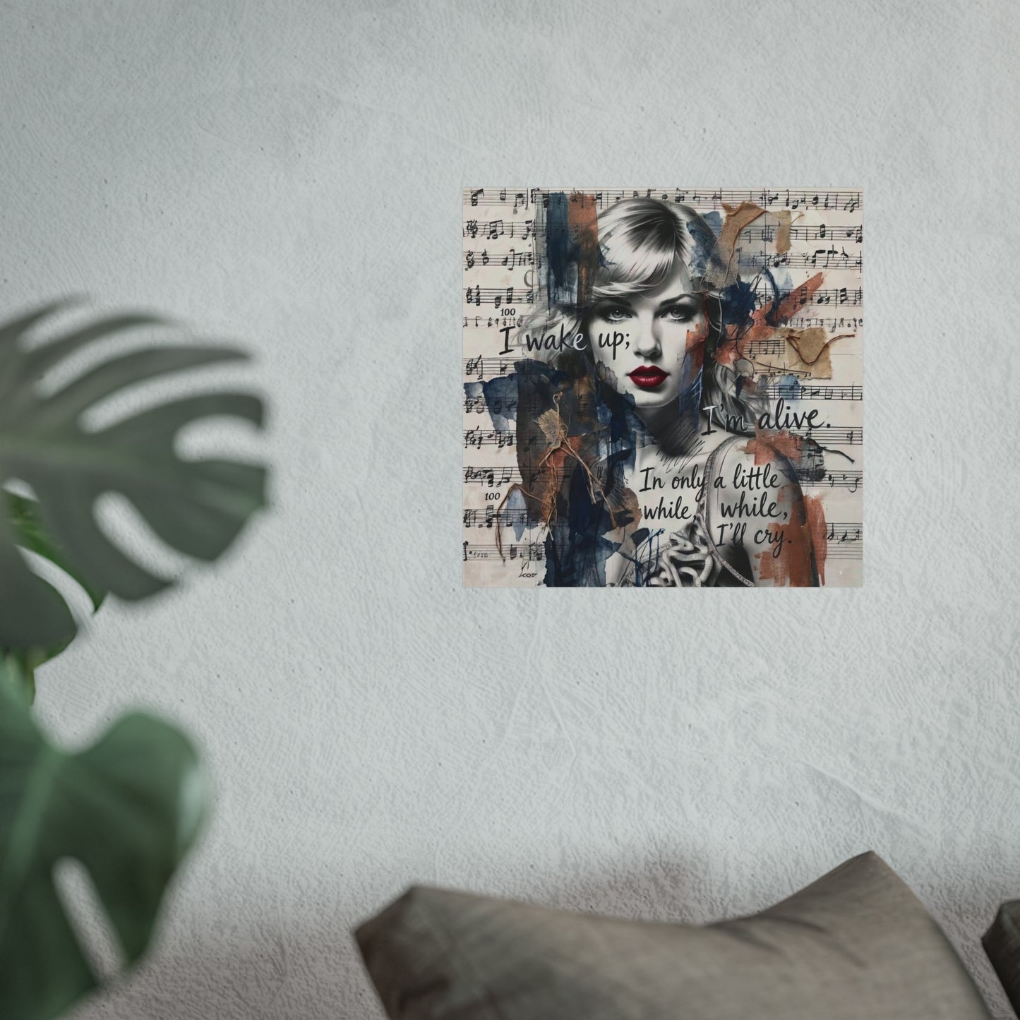 Swift Inspired Fine Art Poster — "I Wake Up; I'm Alive" Taylor-Inspired Music Portrait